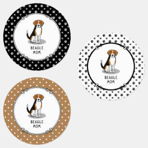 Mama des Beagle (Tri-Farbe 3) Hunde Niedlich Hunde Etiketten