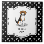Mama des Beagle (Tri-Farbe 3) Hunde Niedlich Hunde Fliese (Vorderseite)
