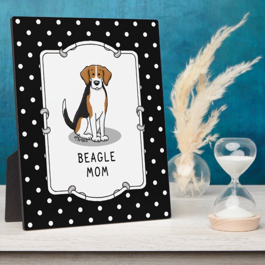 Mama des Beagle (Tri-Farbe 3) Hunde Niedlich Hunde Fotoplatte (Seite)