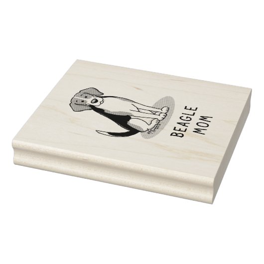 Mama des Beagle (Tri-Farbe 3) Hunde Niedlich Hunde Gummistempel (Stempel)