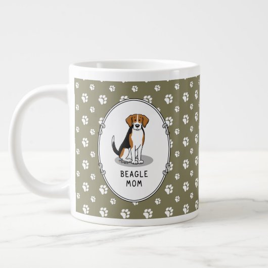 Mama des Beagle (Tri-Farbe 3) Hunde Niedlich Hunde Jumbo-Tasse (Links)