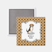 Mama des Beagle (Tri-Farbe 3) Hunde Niedlich Hunde Magnet (Vorderseite/Rückseite)