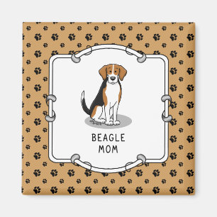 Mama des Beagle (Tri-Farbe 3) Hunde Niedlich Hunde Magnet