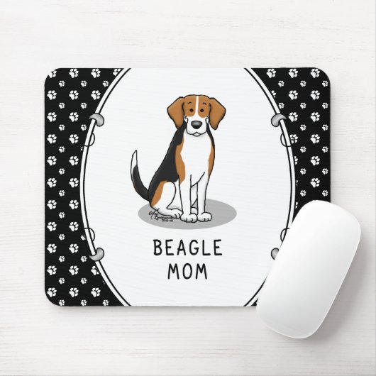 Mama des Beagle (Tri-Farbe 3) Hunde Niedlich Hunde Mousepad (Mit Mouse)