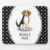 Mama des Beagle (Tri-Farbe 3) Hunde Niedlich Hunde Mousepad (Vorne)