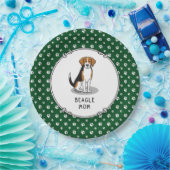 Mama des Beagle (Tri-Farbe 3) Hunde Niedlich Hunde Pappteller (Party)
