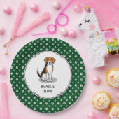 Mama des Beagle (Tri-Farbe 3) Hunde Niedlich Hunde Pappteller (Party)