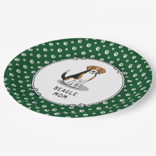 Mama des Beagle (Tri-Farbe 3) Hunde Niedlich Hunde Pappteller