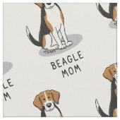 Mama des Beagle (Tri-Farbe 3) Hunde Niedlich Hunde Stoff (Nahaufnahme)
