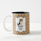 Mama des Beagle (Tri-Farbe 3) Hunde Niedlich Hunde Zweifarbige Tasse (Links)