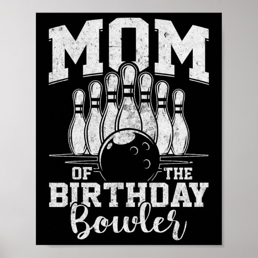 Mama des Bowler-Bowling-Party Poster (Vorne)
