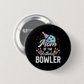 Mama des Bowler-Bowling-Party zum Geburtstag Button (Vorne & Hinten)