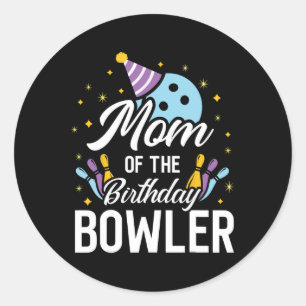 Mama des Bowler-Bowling-Party zum Geburtstag Runder Aufkleber