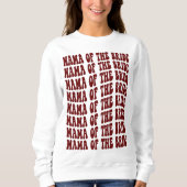 Mama des Brautparty der Braut in dunklem Rotes Mat Sweatshirt (Vorderseite)