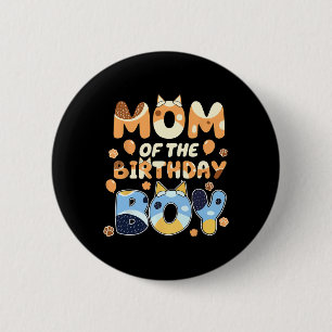Mama des Geburtstags des jungen Blauen Hundes Button