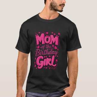 Mama des Geburtstags-Girl Pink Coquette Bow Party T-Shirt