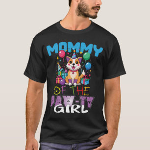Mama des Geburtstags-Hund-Pfote-Mädchen-Party-Fami T-Shirt