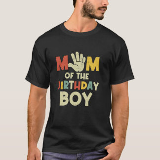 Mama des Geburtstags Junge Hi 5-jährigen Fa. T-Shirt