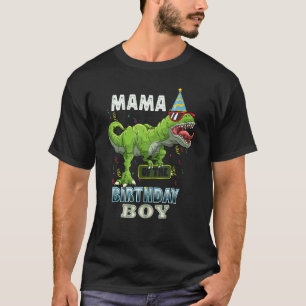 Mama des Geburtstags Junge Rex Dinosaur Geburtstag T-Shirt