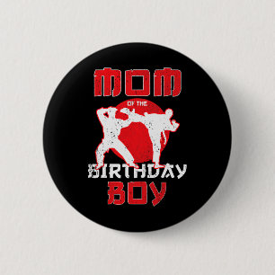 Mama des Geburtstags Karate Taekwondo Boy Martial Button