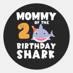 Mama des Geburtstagshais 2 Jahre alt Geburtstag Runder Aufkleber