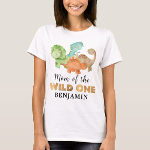 Mama des Geburtstagsjunge Dinosaurier-T - Shirt