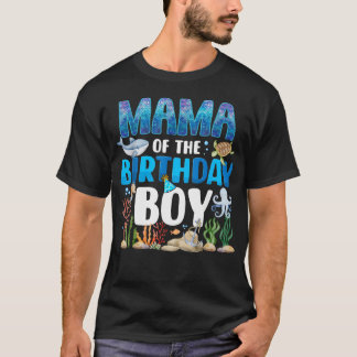 Mama des Geburtstagsjungen Aquarium Meerestiere T-Shirt