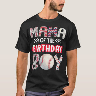 Mama des Geburtstagsjungen Baseball-Familie T-Shirt