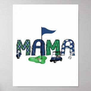 Mama des Geburtstagsjungen Hole In One Golf Sport Poster