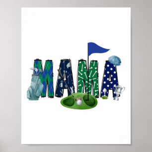 Mama des Geburtstagsjungen Hole In One Golf Sport Poster