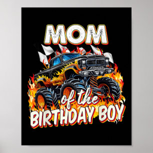 Mama des Geburtstagsjungen Monsters Truck Geburtst Poster
