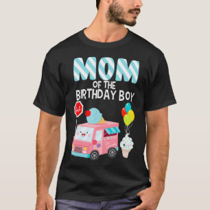 Mama des Geburtstagsjunges Eis Cream Truck Party T-Shirt