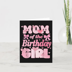Mama des Geburtstagskameraden Pink Coquette Bow Karte