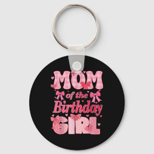 Mama des Geburtstagskameraden Pink Coquette Bow Schlüsselanhänger
