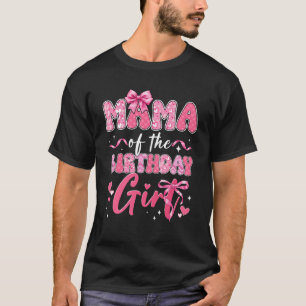 Mama des Geburtstagskindes Rosa Coquette-Schleife T-Shirt