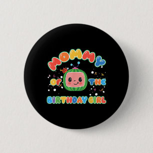 Mama des Geburtstagsmädchens Lustige Melone Famili Button