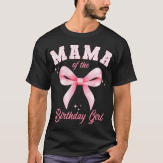 Mama des Geburtstagsmädchens Rosa Blumen-Toile T-Shirt