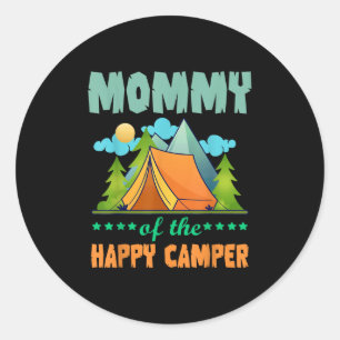 Mama des glücklichen Camper 1. Geburtstag Camping Runder Aufkleber