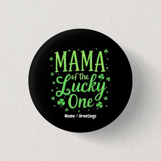 Mama des glücklichen ersten St. Patrick's Day Button (Vorderseite)