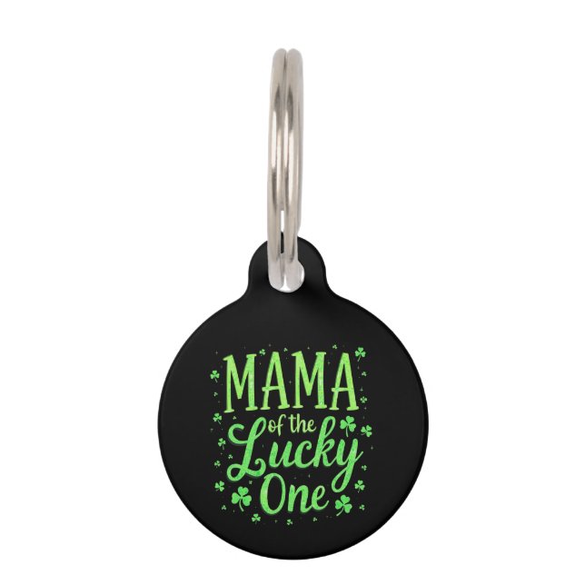 Mama des glücklichen ersten St. Patrick's Day Haustiermarke (Vorderseite)