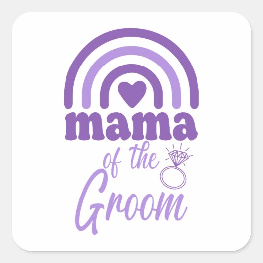 Mama des Grooms Quadratischer Aufkleber (Vorderseite)