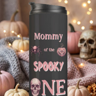 Mama des Gruseligen Pinkoween Vintage Totenkopf Thermosbecher