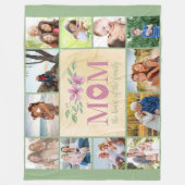Mama des Herzens der Familie 12 Foto Collage Green Fleecedecke (Vorderseite)