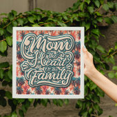 Mama des Herzens des tropischen Familienmusters Poster