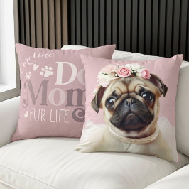 Mama des Hundes für das Mops-Foto Kissen