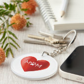 Mama des Hundes, Katze Mama mit Paw on Heart Schlüsselanhänger (Vorderseite rechts)