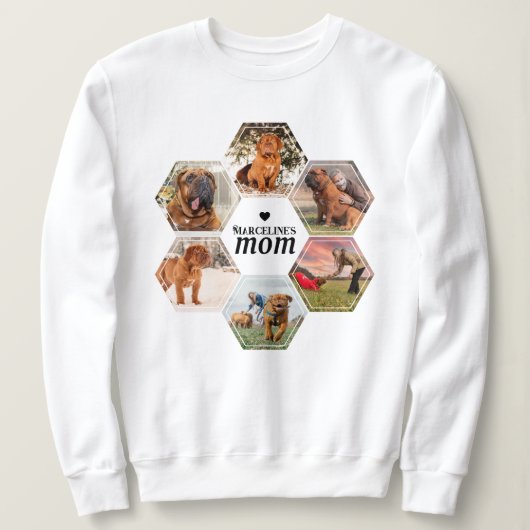 Mama des Hundes Personalisierte FotoCollage mit de Sweatshirt (Design vorne)