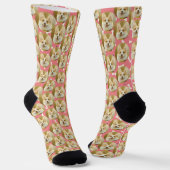 Mama des Hundes Pink Custom Dog Foto Haustiere Ges Socken (Gewinkelt)