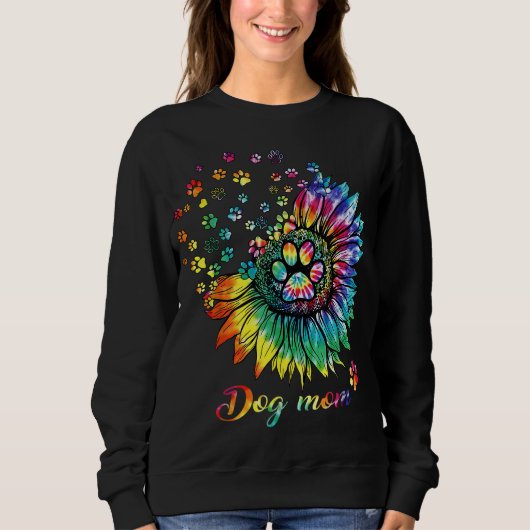 Mama des Hundes Spiral Dog Paws Prints Gefärbte Kr Sweatshirt (Vorderseite)