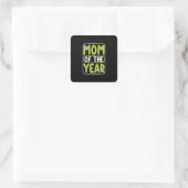 Mama des Jahres Quadratischer Aufkleber (Tasche)